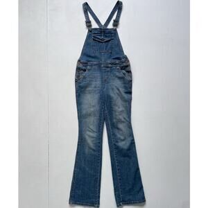 Vtg Y2K L.E.I. Low Rise Blue Denim Bib Overalls Flares / Sz 5/6 / Tall Retro